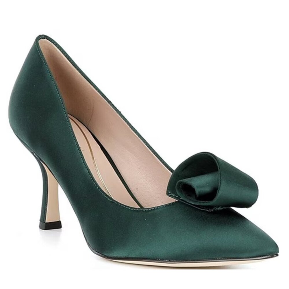 Cole Haan Florette Satin Ornamented Pointed Toe Pumps - US Size 9.5